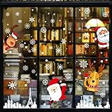 3. 🎅 Etiquetas adhesivas reutilizables para ventanas 🎅 Fabricadas con materiales de PVC de alta calidad, resistentes para fijar a la ventana y la puerta de vidrio, y no hacen ningún esfuerzo por despegar.