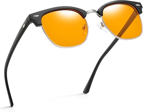 Vista 18 de Lentes de bloqueo de luz azul, vintage, medio marco, lente transparente UV, antifatiga ocular, gafas de juegos para computadora para mujeres