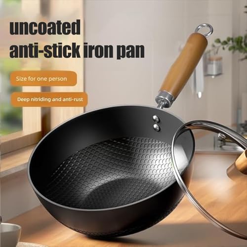 Wok de hierro con patrón de escamas 11.1 pulgadas con tapa miniatura 2