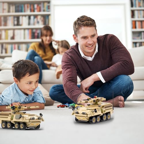 MEIEST Militärfahrzeug Bausteine Sets, gepanzerter Modell Ziegel Set Hochdetaillierter Satz für Militär Enthusiast, Jugendliche und Erwachsene (M1128 Mobile Gun System)