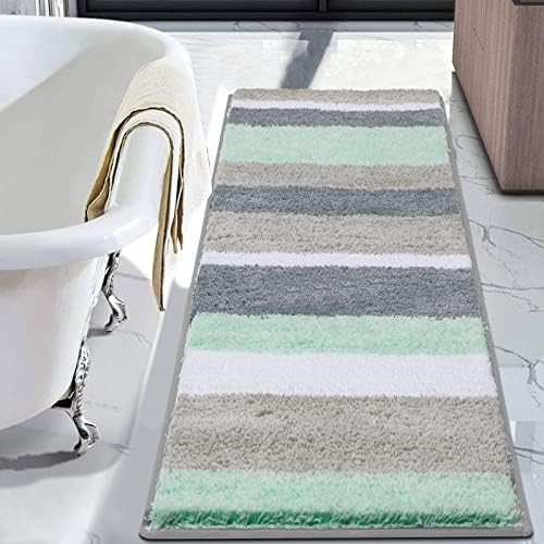 HEBE Extra Long Bath Rug Runner for Bathroom Extra Large Non Slip Microfiber Bathroom Mat Rug Runner Machine Washable Area Rugs,27.5" x55"