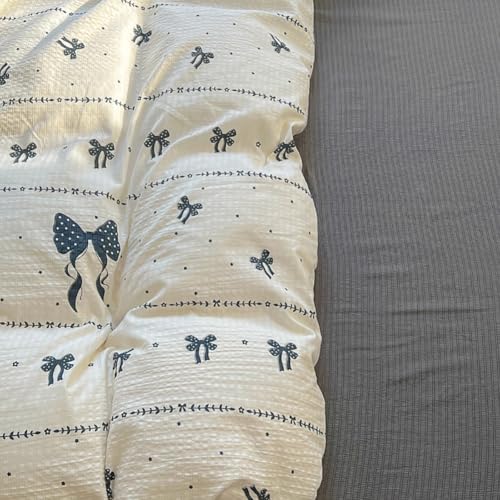 Nayoroom Bettwäsche 135x200 Schwarz Schleifen Bettbezug Kissenbezug 80x80cm – Ansicht 7