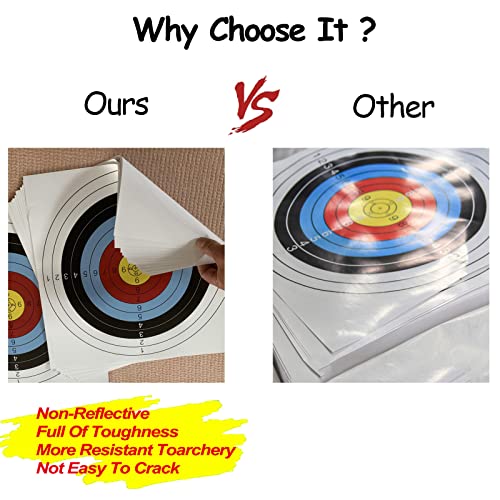 Archery Targets Paper For Backyard,30Pcs Bow Arrow Targets For Hunting & Archery Targets,Target Practice Accessories(Standard Archery,10 Rings,16X16 In) #TOP3