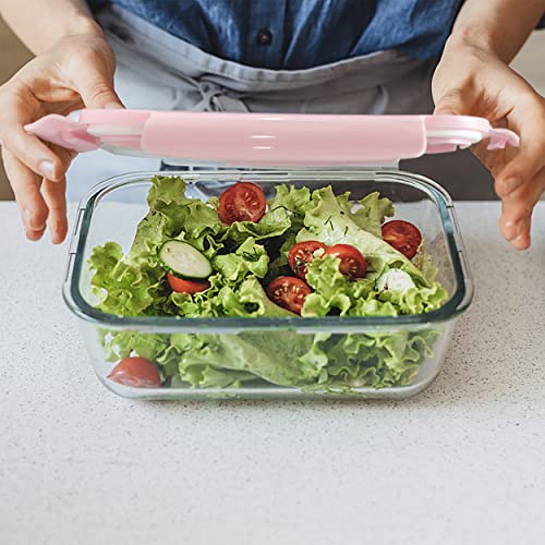 Zrrhoo [10 Packs Glass Food Storage Containers With Lids (Built In Vent), Airtight Meal Prep Containers, Glass Bento Boxes For Home Kitchen, Bpa Free & Leak Proof (10 Lids & 10 Containers) - Pink #TOP3