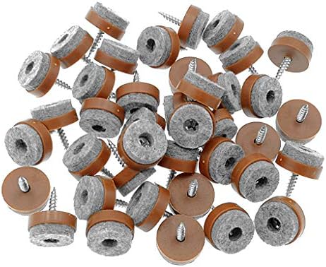 40pcs Furniture Glide,Screw-on Felt Pad Slider Floor Protector for Wooden Leg Feet of Chair Table Sofa(Φ24mm or 0.95",Brown)