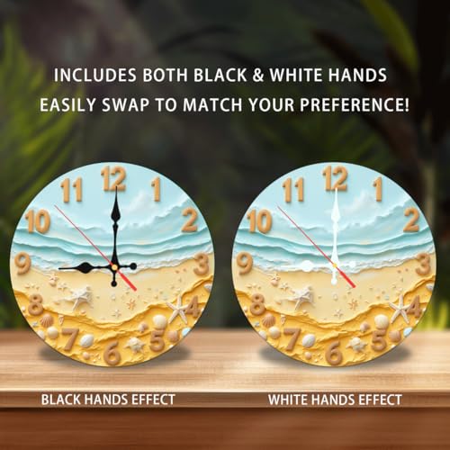 Reloj de pared redondo de madera de 10 pulgadas miniatura 2