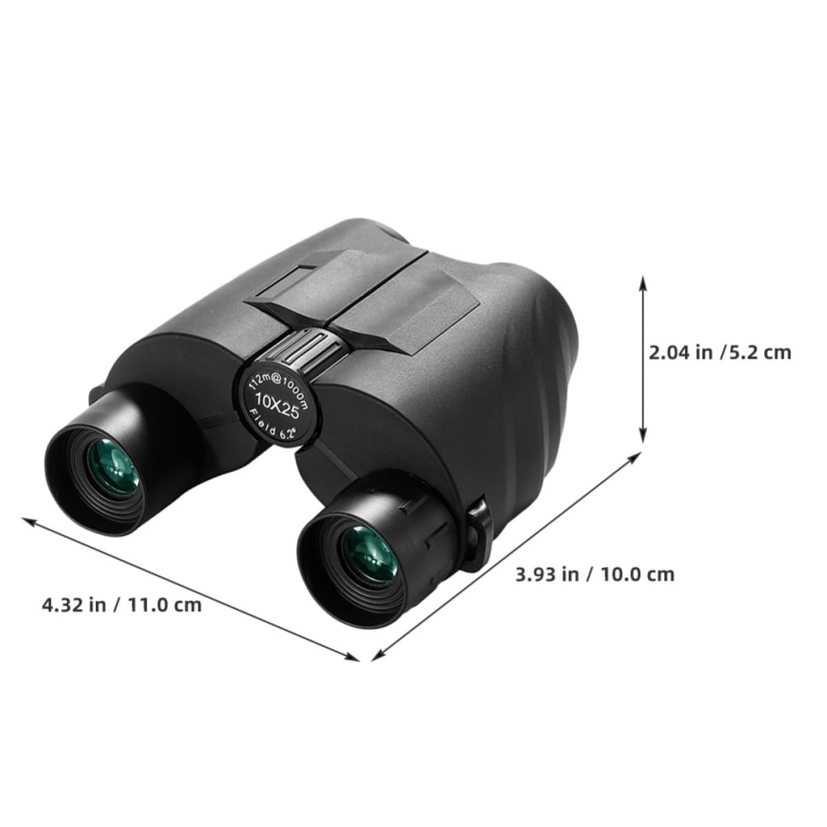 Binocolo Compatto 10x25 Nero Messa a Fuoco Indipendente
