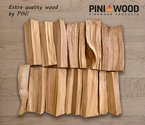 PINI Drewno do grillowania bez kory, bukowe drewno opałowe, 20 kg, 30-33 cm, do pieca do pizzy, grilla, wędzarni, kominka, paleniska