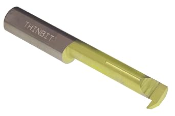 THINBIT RT81CLC MICROBIT TiN Coated Solid Carbide Reverse Profiling Tool, .500" Minimum bore, 1.750" Reach, Heavy Duty Elliptical Neck with .157" Projection and 1/2" Shank