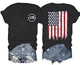 American Flag Shirts Women 4th of July Tshirt American Proud Tops USA Stars Stripes Graphic Tee