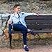 JITAI Boys Dress Loafers for Weddings & School, Breathable Slip-On Leather Tuxedo Shoes, Toddler to Preteen，Blue-01 4US