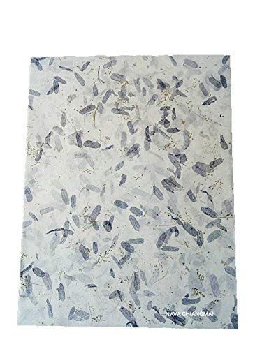 Nava Chiangmai Flowers Thin Standard Color Of Mulberry Paper Sheets For Decorative, Diy, Craft, Scrapbook, Wedding, Art, Tissue Japan (Mixed Blue) #TOP5