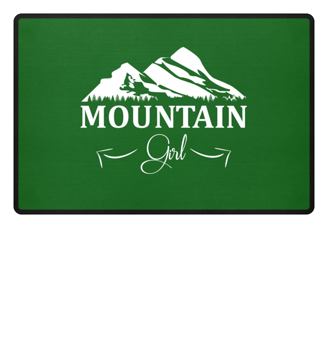 Paillasson Mountain Girl vert kelly 60x40cm tapis d'entrée original outdoor chic