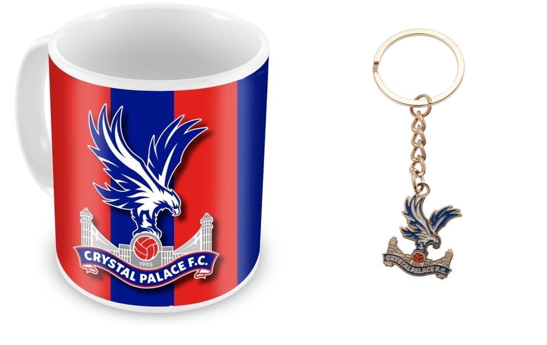 Crystal Palace Unisex Red And Blue Crest Ceramic Mug & Keyring Gift Set