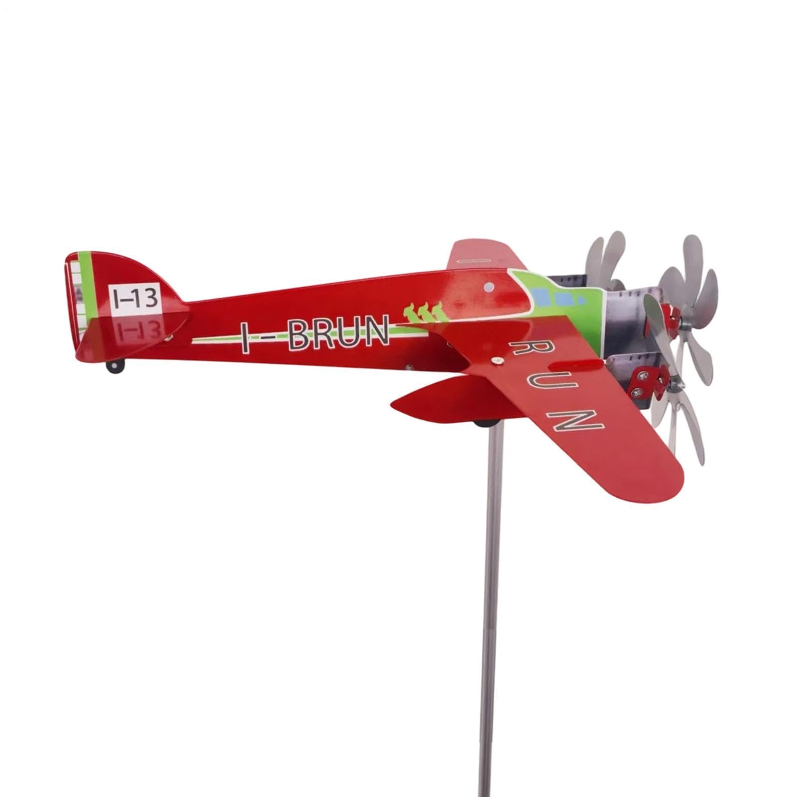 Girouette décorative en forme d'avion vintage pour mât de jardin et pelouse