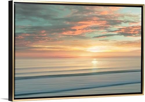 Miniatura 12 de Lienzo decorativo para pared, diseño de playa y amanecer Lienzo envuelto,Marco de flotador negro,Marco flotante dorado,Marco flotante natural,Marco