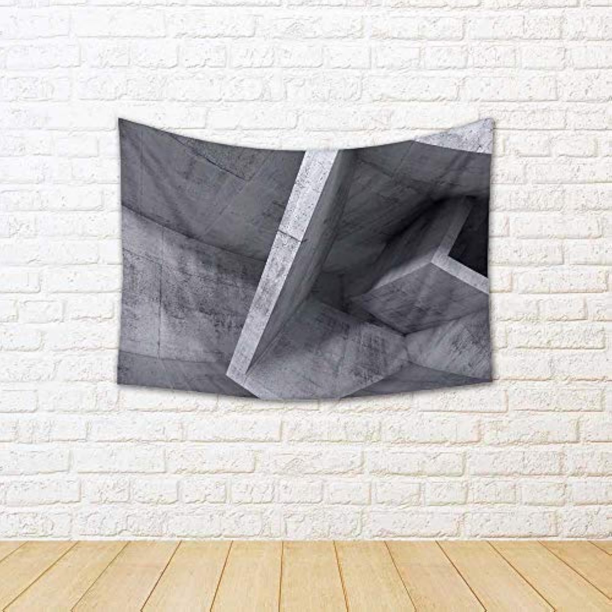 Abstract Chaotic Cubic Structures Velvet Fabric Painting