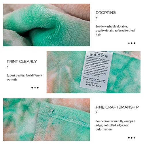 Cocoplay W Multicolor Twin Blanket, Green Blanket, Flannel Blanket 60×80 Inches, All Season Microfiber Velvet Super Luxury Lightweight Warm Soft Cozy Cute Blanket For Bed, Couch, Car #TOP6