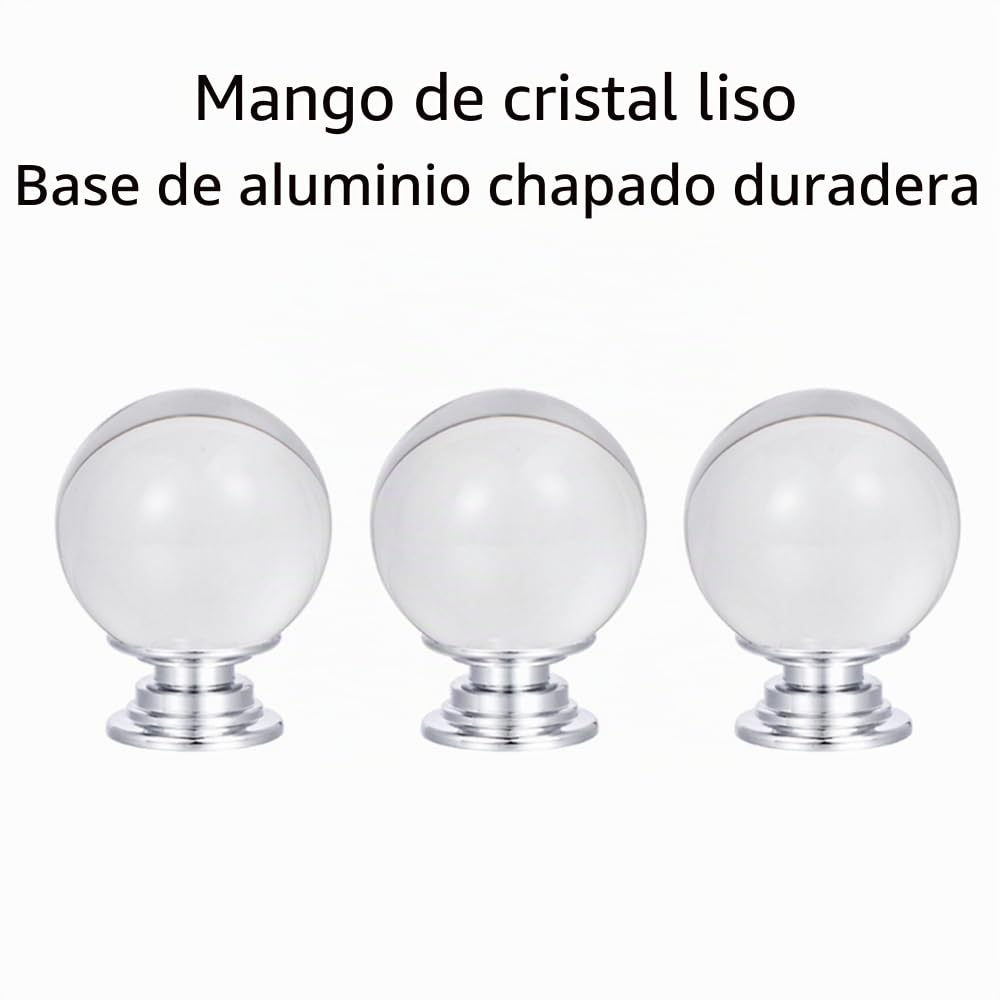 tooloflife 8 pomos de puerta de cristal, manijas de bola de cristal transparente de 29 mm con tornillo para muebles del hogar, aparador (transparente)