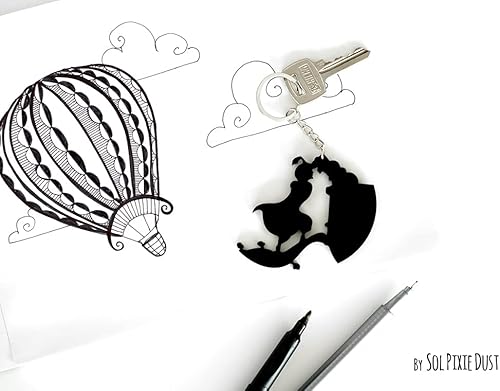 Miniatura 2 de Key ring- Aladdin and Jasmine Silhouette