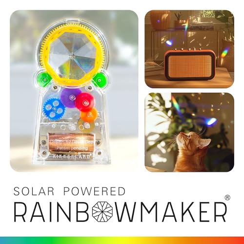 Image of Kikkerland Solar Powered Rainbow Maker - Prism Suncatcher, Fun Home Window Decor - Unique Gift for Christmas & Birthdays - Standing Crystal