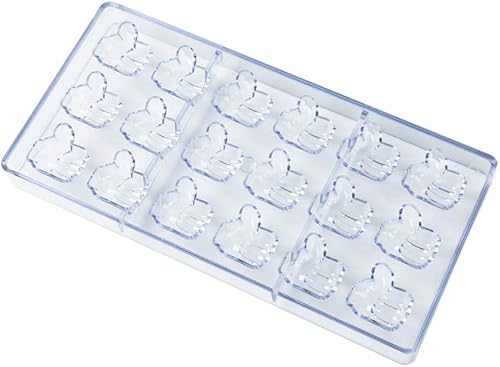 Miniatura 2 de Moldes para caramelos de 10.8 x 5.3 pulgadas de Pastry Tek, 10 moldes de chocolate Thumbs Up - 18 cavidades, moldes de postre de policarbonato