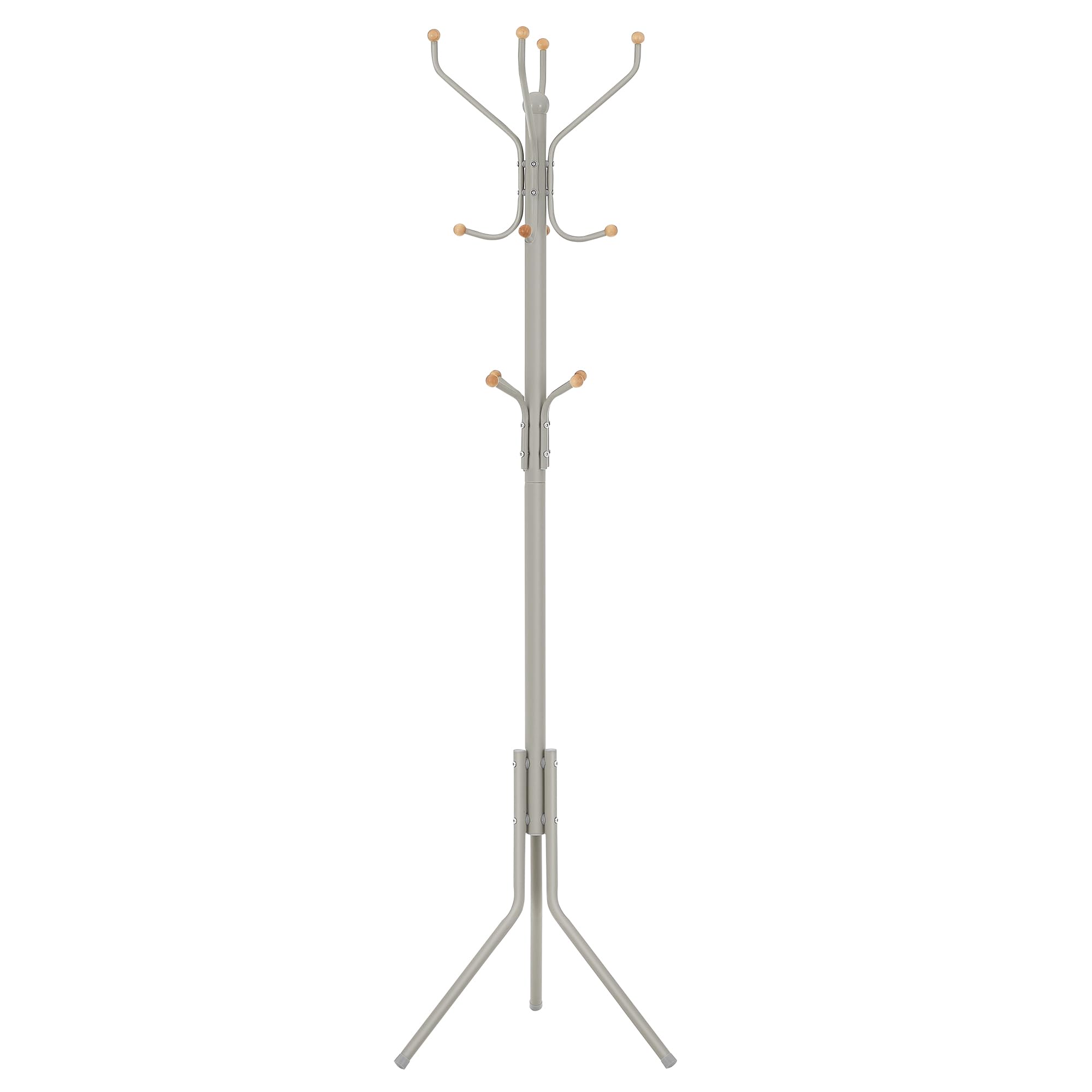 SONGMICS Appendiabiti da Terra, Attaccapanni Autoportante in Metallo, Altezza 182 cm, 12 Ganci, per Vestiti, Cappelli, Borse, Beige Cappuccino RCR019K01