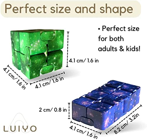 Luiyo Infinity Toy Fidget Cubes - For Boys And Girls, Teens And Adults, Stress Relief, Pack Of 2 #TOP1