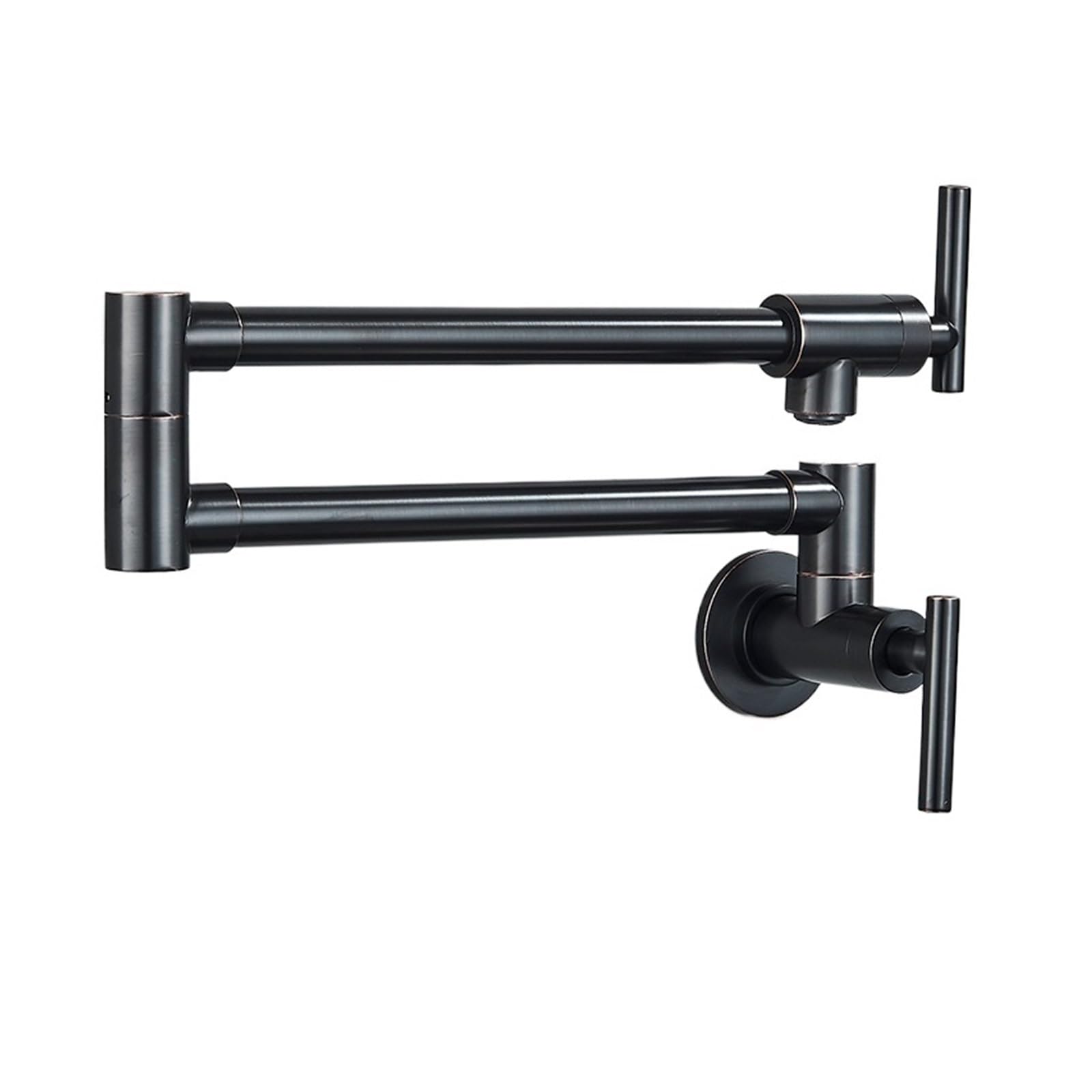 Gqnblvhzupdm Black Bronze A Kitchen Faucets, Kitchen Faucet Pot Filler Double Joint Spout Folding Stretchable Swing Arm, Wall Brass Single Hole Two Handle Sink Tap(Black Bronze A)