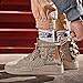 RUNMAXX Mens Fashion Walking Lace Up High Top Shoes Stylish Running Athletic Casual Sneaker Beige