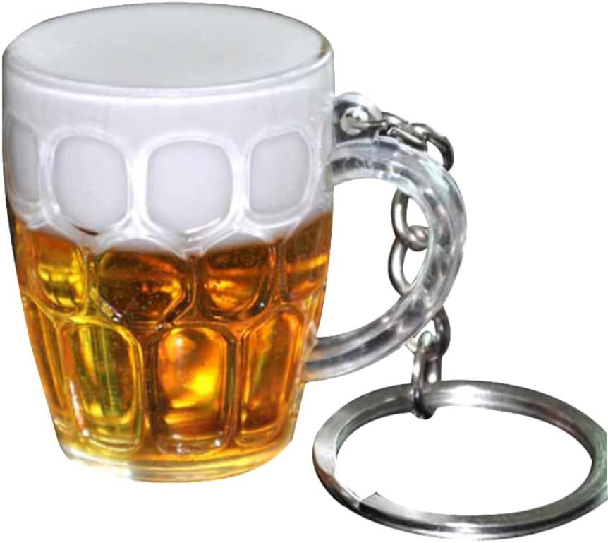 PartyKindom Resin Beer Cup Key Chain, Unique Bag Decoration Ornament