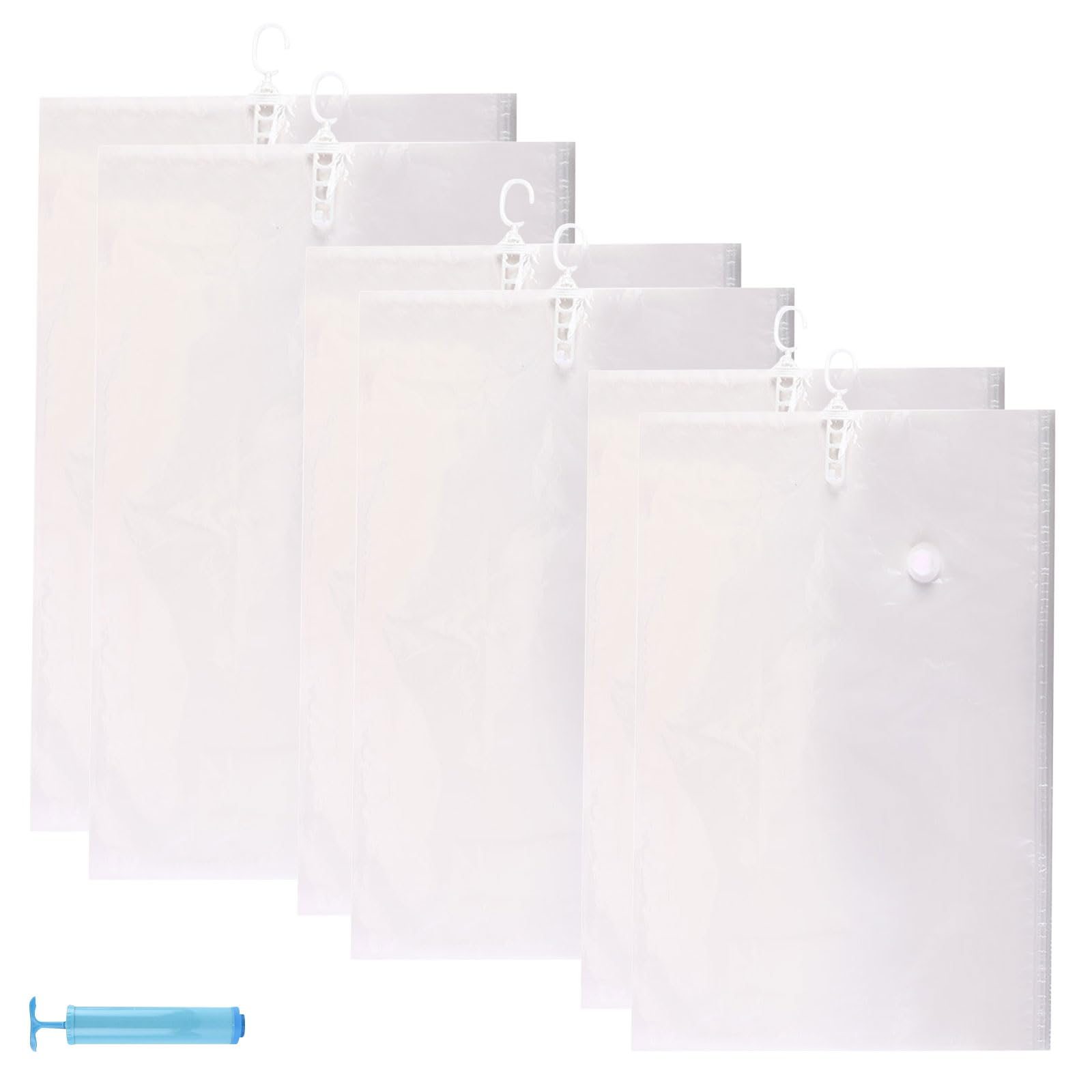 Of 6 Sealed Hanging Vacuum Clothes Bags for Seasonal Garment Organization and Space Saving Vacuum Bags