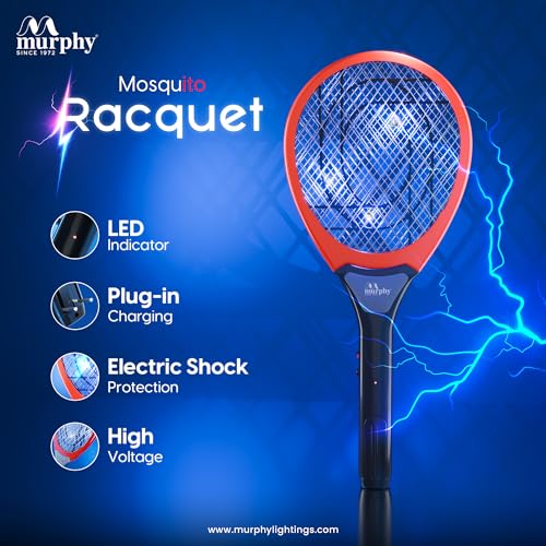 Image of Murphy PowerZap Mosquito Killer Bat | Fast-Charge Rechargeable Electric Racket with LED Light | Instant Kill, Long Battery, 6-Month Warranty | Made in India