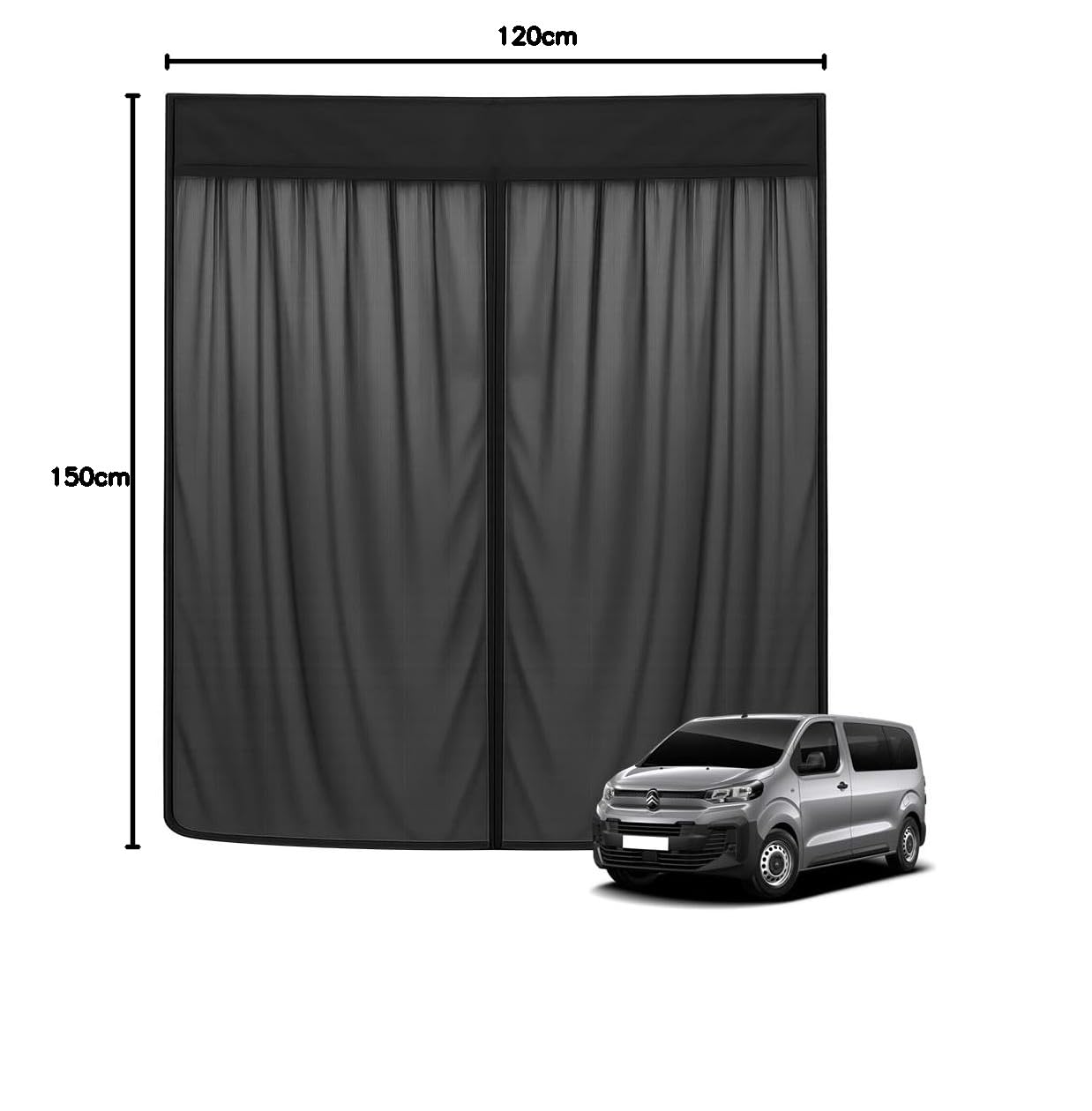 Moustiquaire Compatible avec Vivaro C Zafira Life 2019-2025, Jumpy SpaceTourer Expert Traveller Proace 2016-2025 pour Porte Coulissante, Moustiquaire Magnétique Pare Soleilde pour Camping