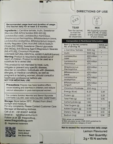 Image of The Good Bug Metabolically Lean: SuperGut Powder | Boost GLP-1 | Weight Loss For Women & Men | Buy2GET1 | Probiotics + L-Carnitine | Boost Metabolism & Reduces Cravings Naturally | Naturally | 45 Days Pack