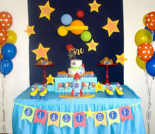 Gold Rocket One Cake Topper - Single-Saide Gold Glitter 1St Birthday Rocket Cake Topper For Space Astronaut Themed Birthday Party, Baby Shower Party Cake Decoration, Gold Photo Booth Props #TOP6