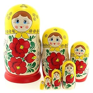 Azhna 7 stuks 19 cm Souvenir Matroschka Home Decor Collection Classic Style Nesting pop met de hand geschilderde…