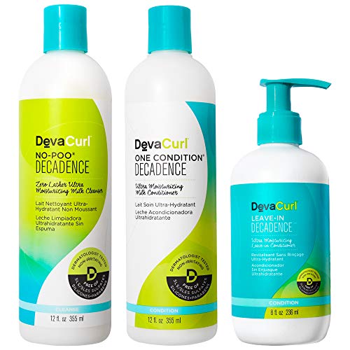 DevaCurl No-Poo Decadence 12oz, One Condition Decadence 12oz + Leave-In Decadence 8oz Combo