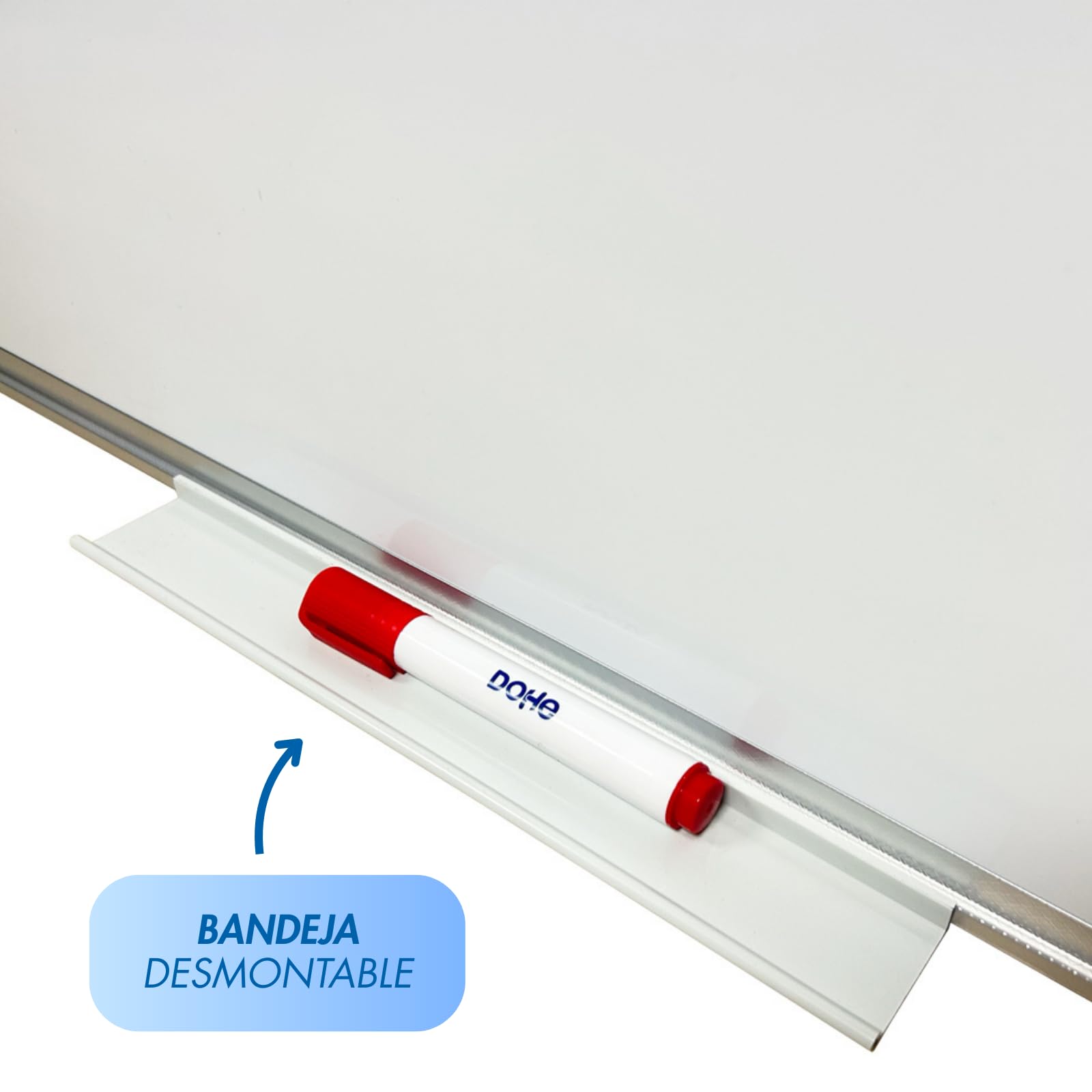 Pizarra Magnética 90x60 cm Marco Aluminio Borrado Seco Blanco