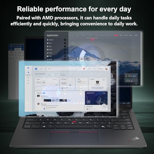 Image of Lenovo ThinkPad E14 Gen 6 Business Laptop, 14 inch FHD+ Display, AMD Ryzen 5 7535U, 16GB DDR5 RAM, 1TB SSD, Fingerprint, Backlit, Wi-Fi 6, Windows 11 Pro, Bundle with Targus USB-C 100W Docking Station