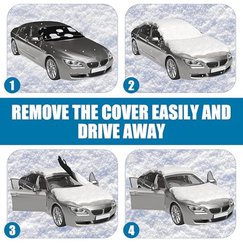 Image of 1 PC Car Windshield Cover, 70.9 inch / 180 cm x 47.2 inch / 120 cm Thickened Oxford Cloth Snow Cover, Anti-Freeze and Anti-Frost Car Protective Cover, Universal for Most Cars (Black)