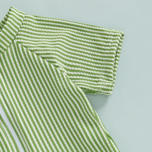 image for Nibbcoa Toddler Baby Boys Seersucker Short Sleeve One Piece Rash Guard