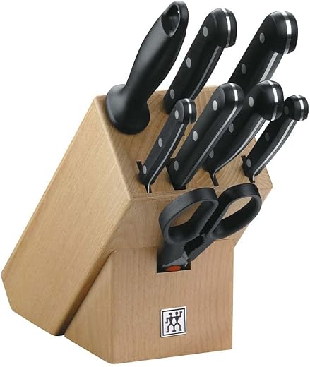 ZWILLING Bloc de Couteaux (9 Pièces), Bloc en Bois de Hêtre, Couteaux...