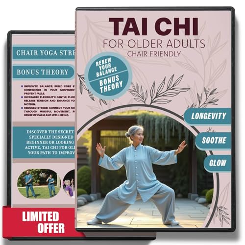 Chair Tai Chi & Yoga for Seniors Ultimate DVD Collection 5+ Lessons Chair Friendly Gentle Exercises for flexibility and strength Great for Older Adults Healthy Aging, Improved Mobility, Joint Health, Balance, Pain Relief