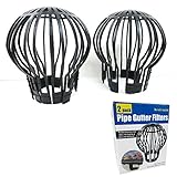 2 PIECE DOWN PIPE GUTTER BALLOON GUARD FILTERS STOPS BLOCKAGE LEAVES DEBRIS NEW