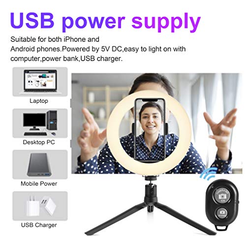 8'' Rgbw Led Ring Light With Tripod Stand - Selfie Ring Light With Cellphone Holder For Online Teaching/Tiktok/Live Stream/Photography/Makeup Compatible With Iphone X/Xr/Xs Samsung/Pixel #TOP1
