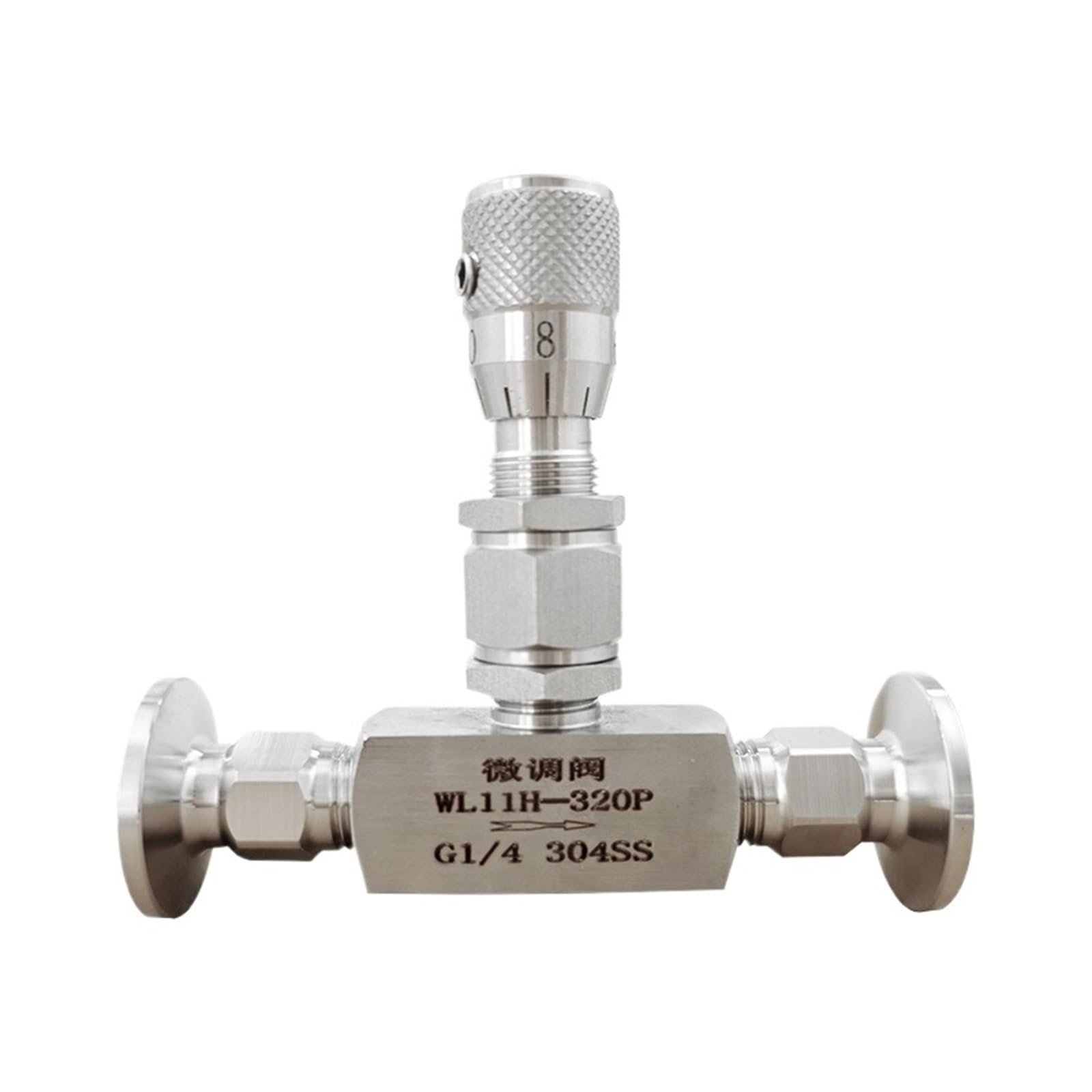 Válvula reguladora de caudal vacío KF16, Controlador medición, válvula Aguja for Agua, gasóleo y Acero Inoxidable 304