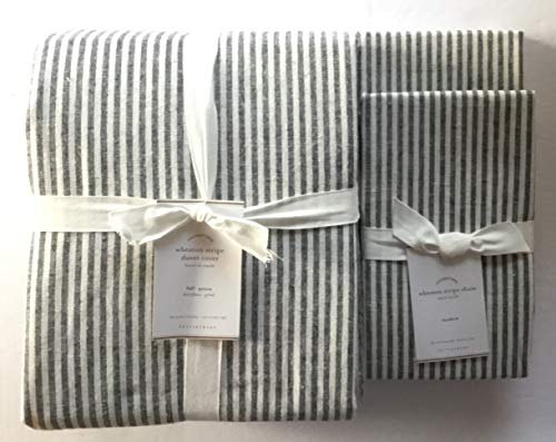 Pottery Barn Wheaton Stripe Duvet Cover Full/Queen & Two Standard Shams~*Navy*