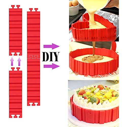 Woohome 13 PCS Silicone Mold Magic Snake and Cake Decorating Tips Combo for Design Your Cakes Any Shape, Muffin Cups - DIY Baking Mould tools for Various dessert