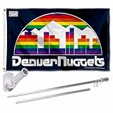 Denver Nuggets Skyline Flag Pole and Mount Bracket Set